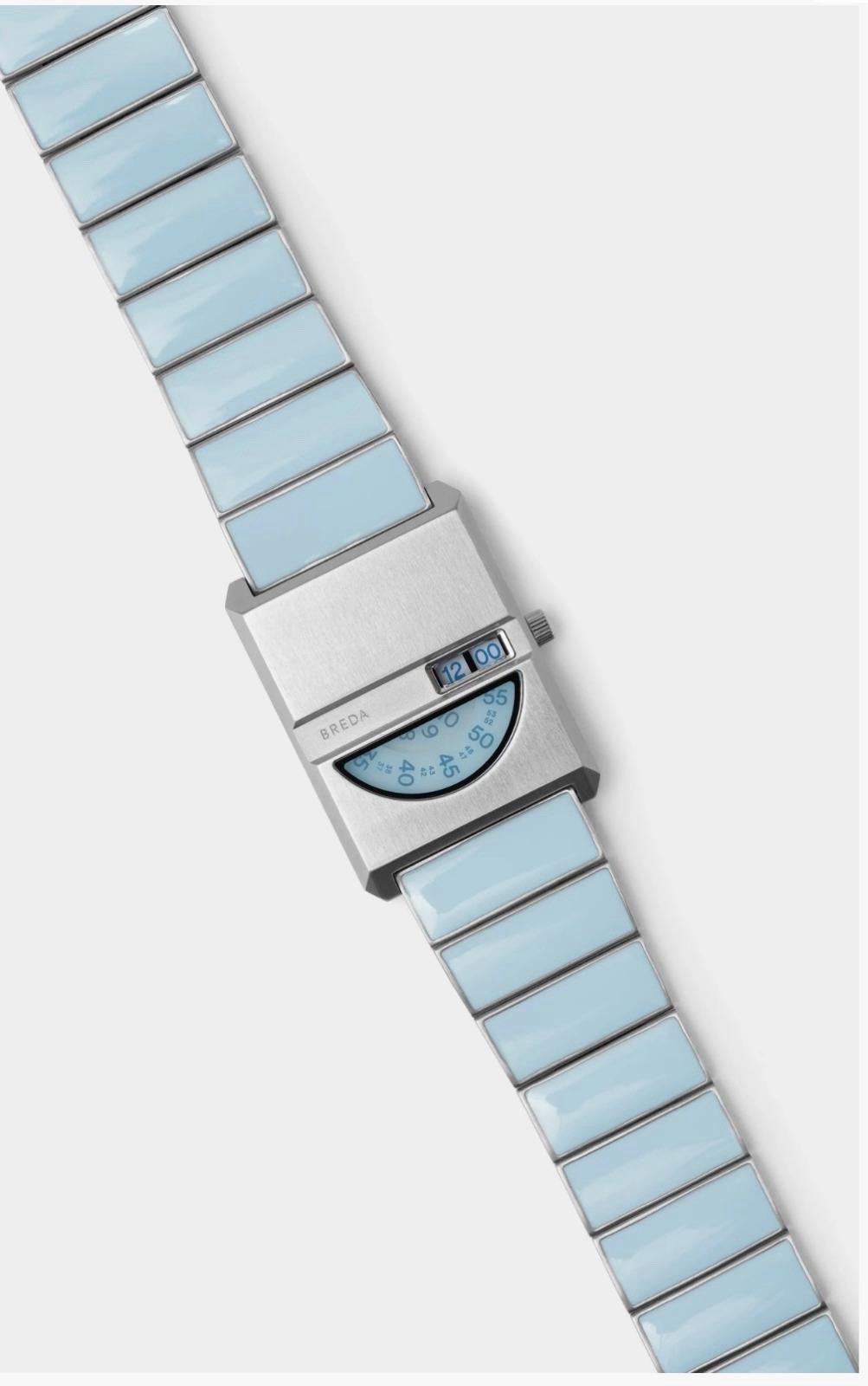 Breda Pulse Tandem Stainless Steel Bracelet Watch, 26mm light Blue/purple