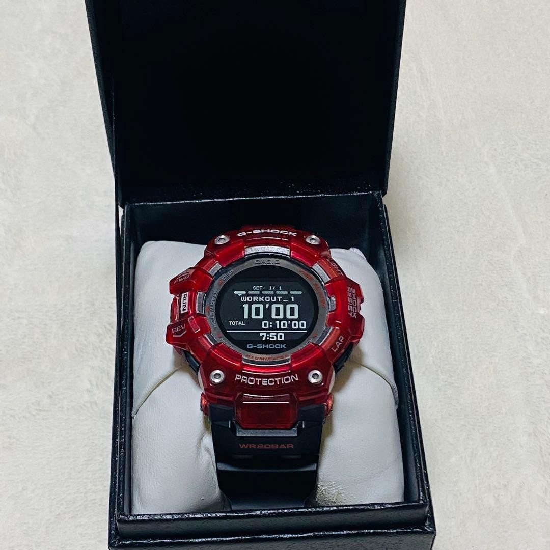 CASIO G-SHOCK G-SQUAD GBD-100SM-4A1JF Digital Watch Clear Red Black Used Japan