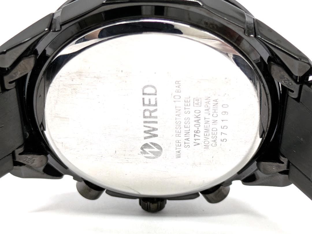 SEIKO WIRED Apollo Solar Chronograph Watch Black Gold Used