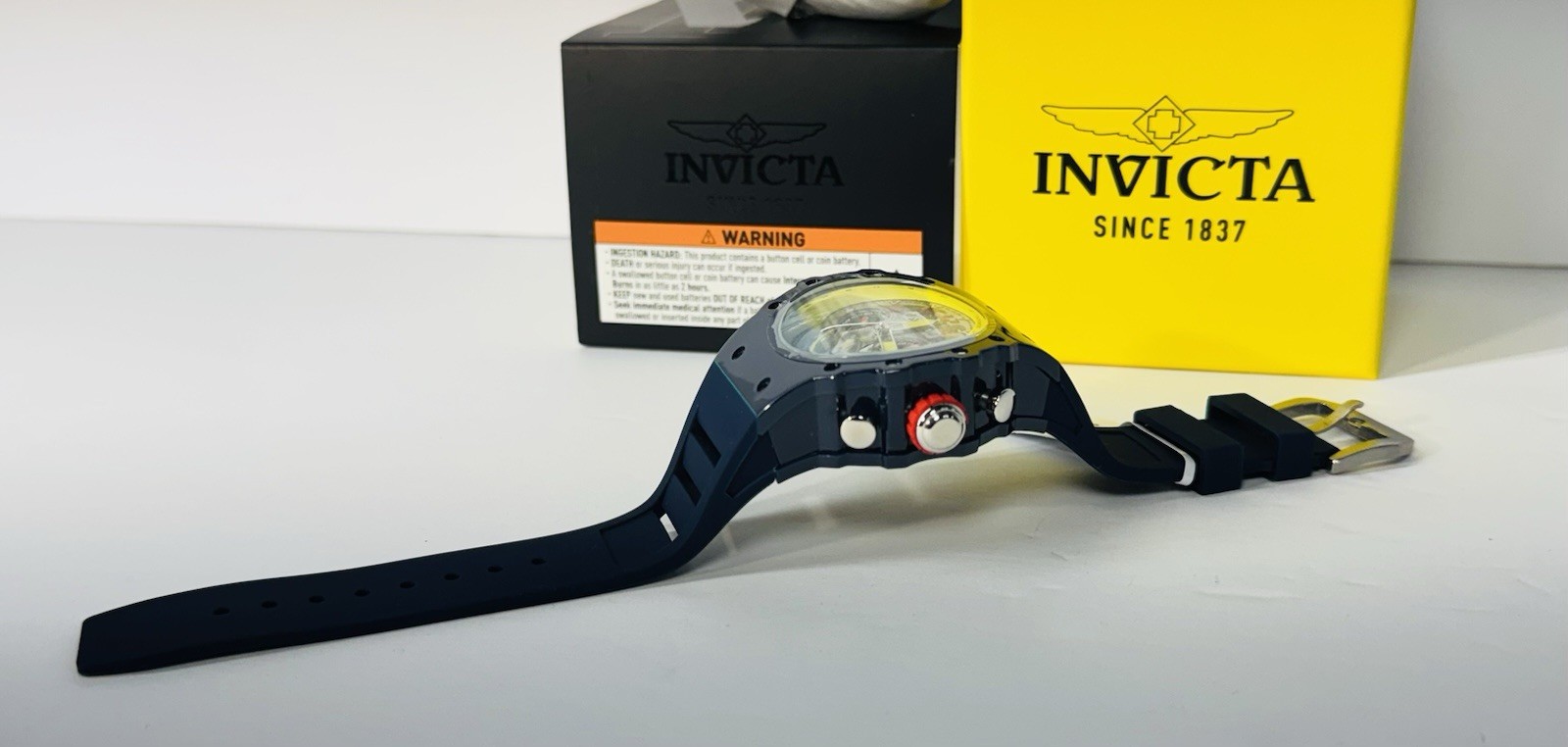 Invicta Racing Vaulthan Men’s Watch 44mm Navy Blue Yellow Red 69661