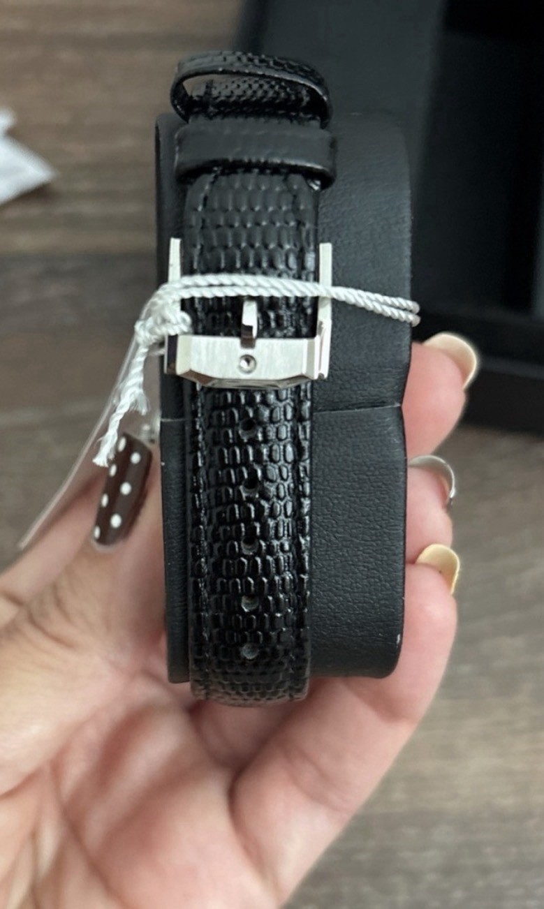 Movado Museum Women’s Swiss Quartz Watch 26mm Silver/Black Leather w/ Box