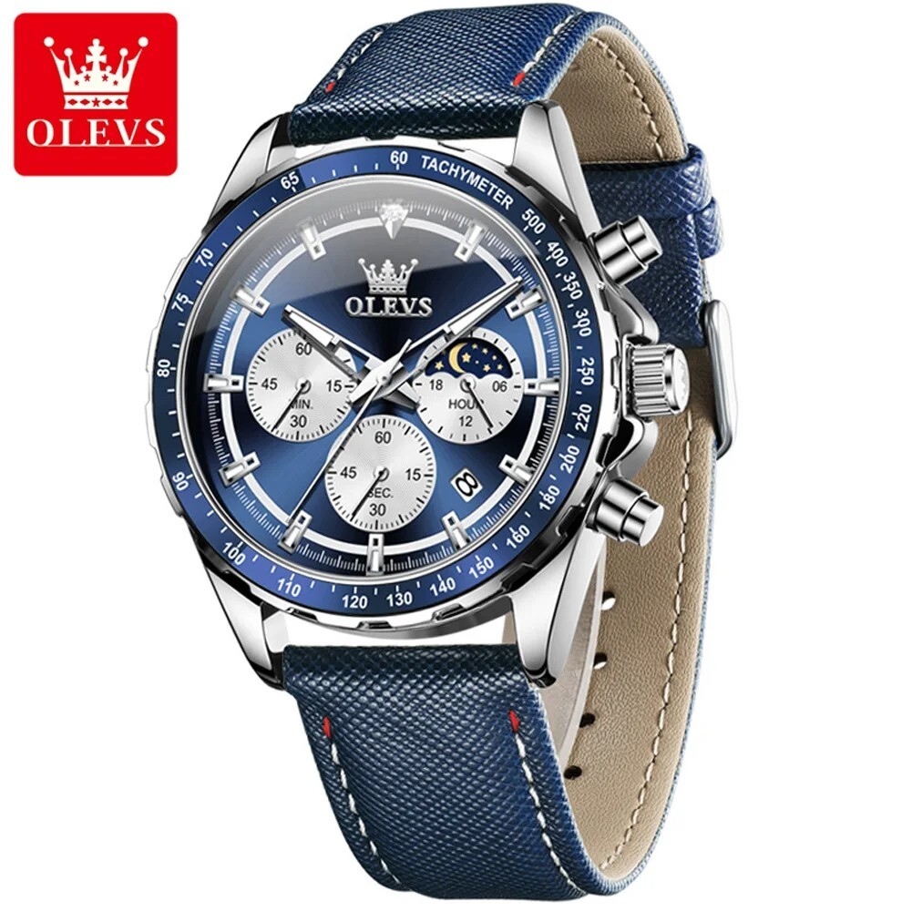 Waterproof Quartz Luminous Watch OLEVS Luxury Business Date Men Strap Men’s