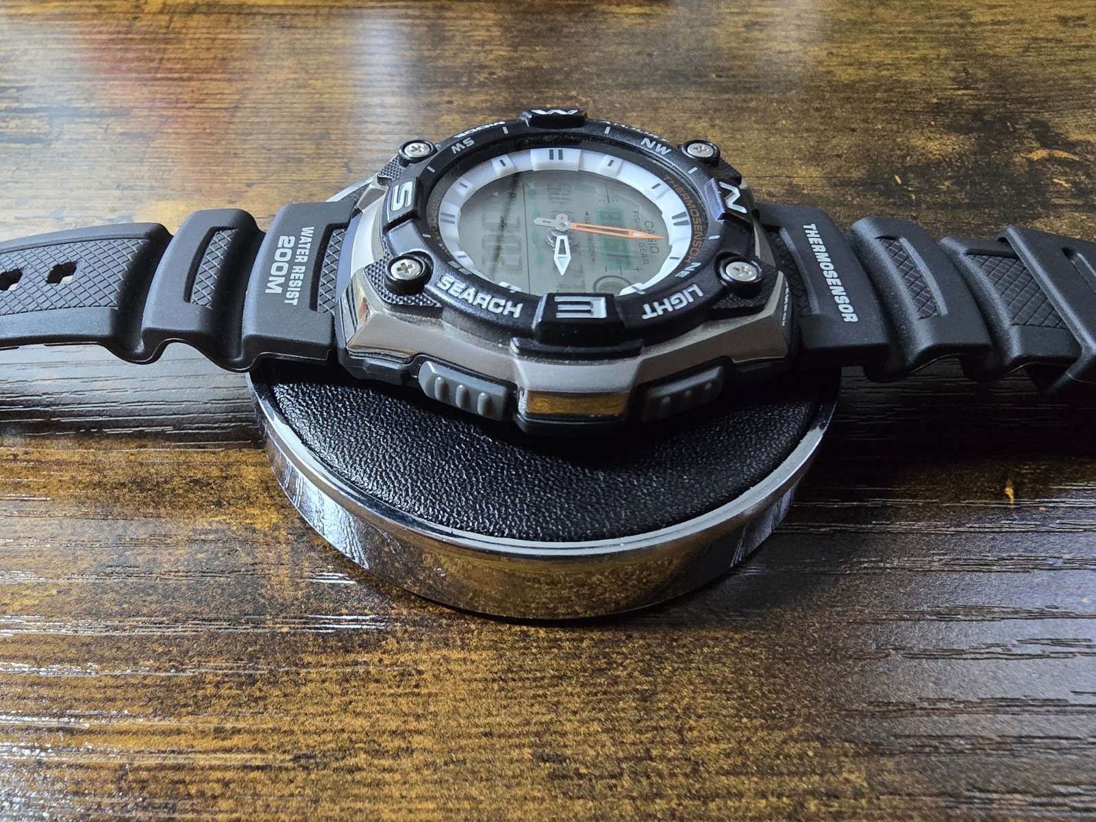 Casio AQW-101 Analog-Digital Moon Phase World Time Thermometer 200m Fishing Gear