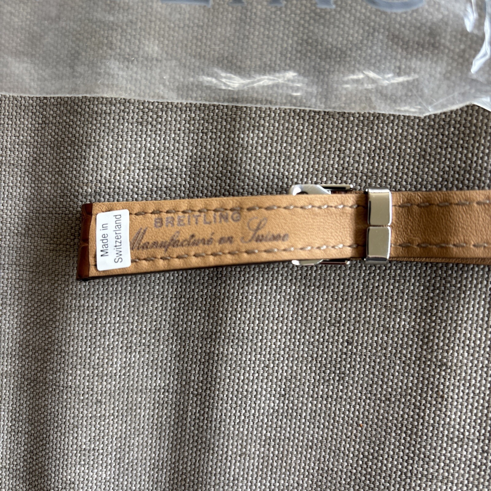 Original New Breitling 16-14 80 Leather Bracelet Band for Folding Clasp 226
