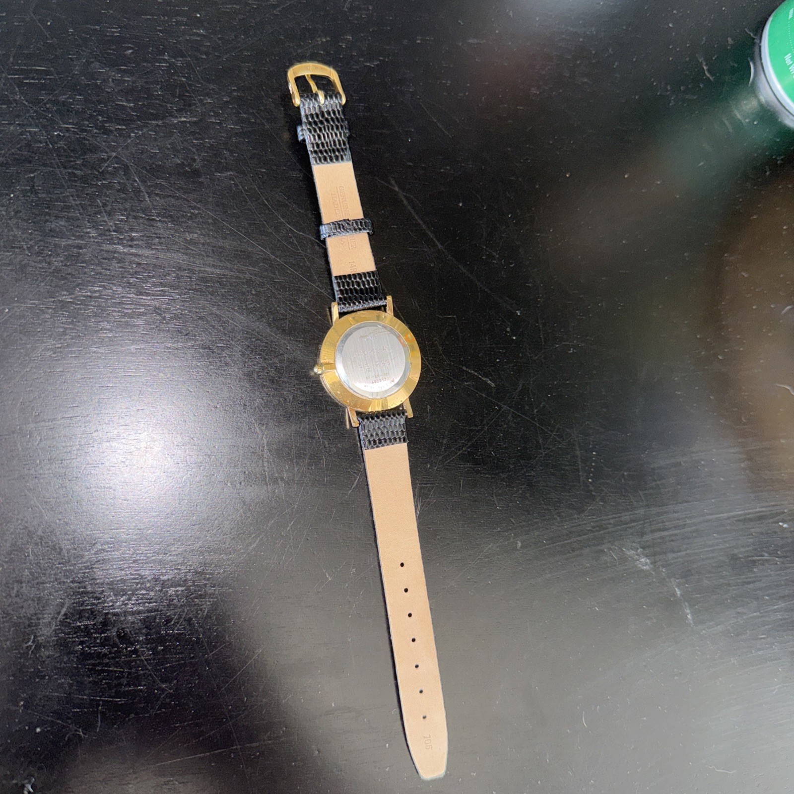 Movado Museum Gold Plated Case Leather Strap quartz watch for men 87-33-882