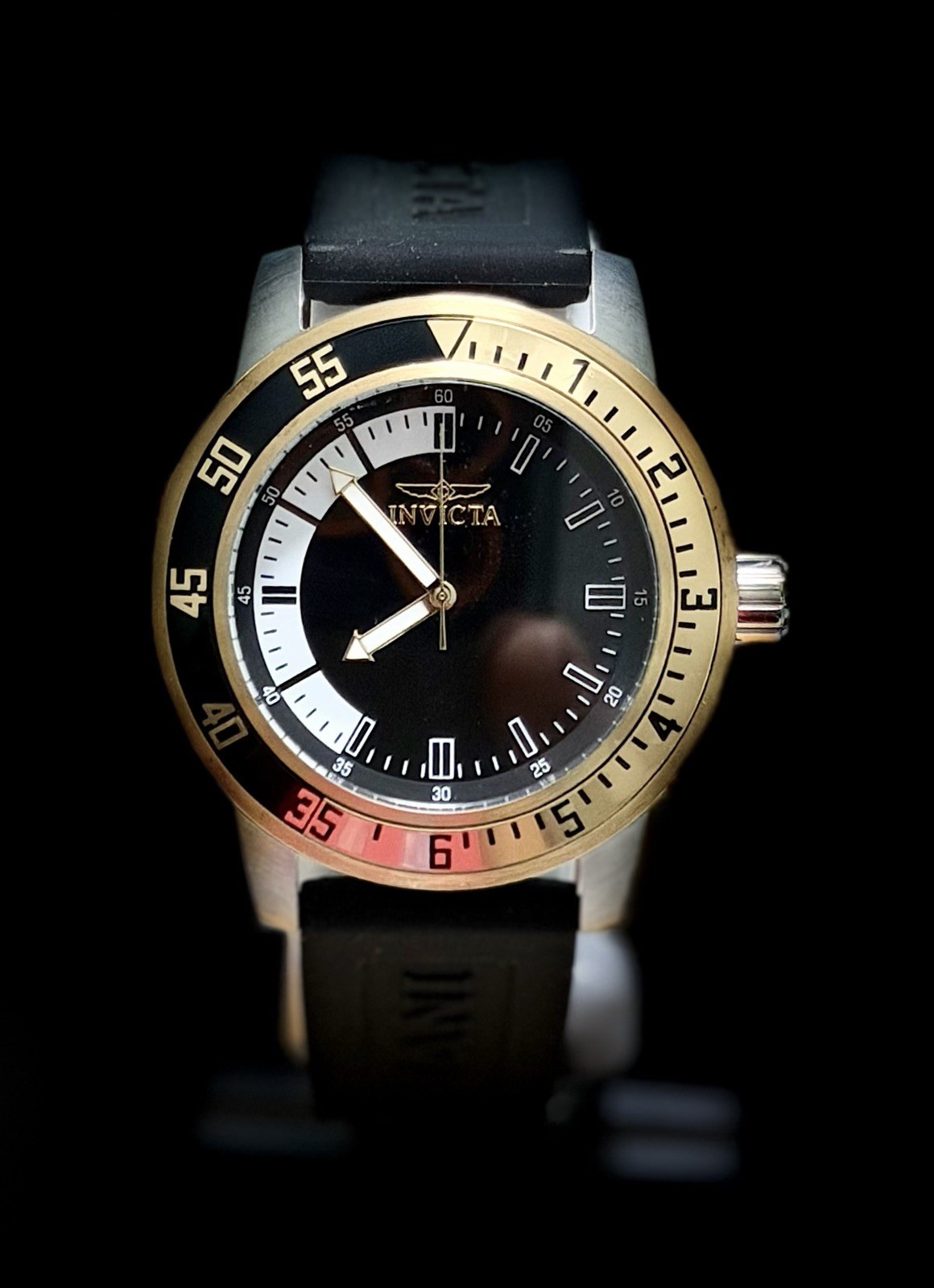 Invicta Speciality 45mm Black Dial Silicone Strap Quartz 34097