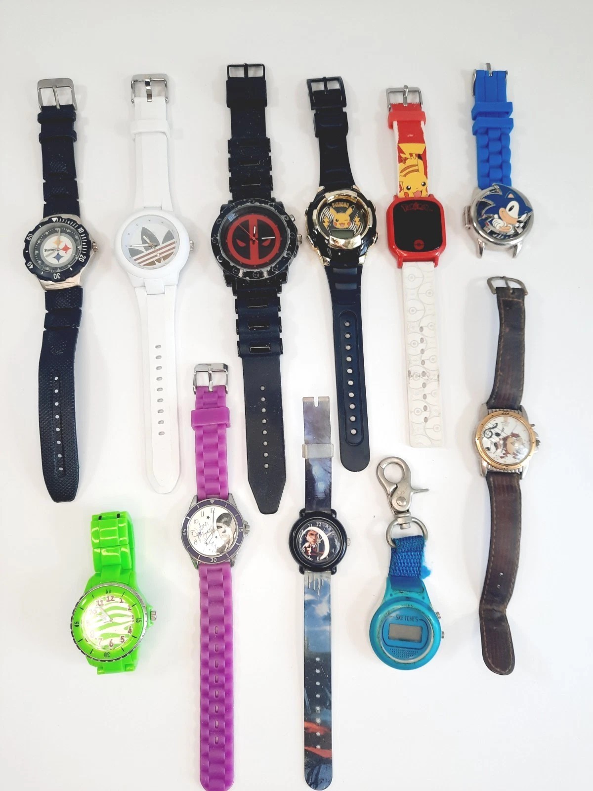 Vtg Pop Culture Watch Lot Pokémon Adidas Taz Sonic Harry Potter Music 11 Total