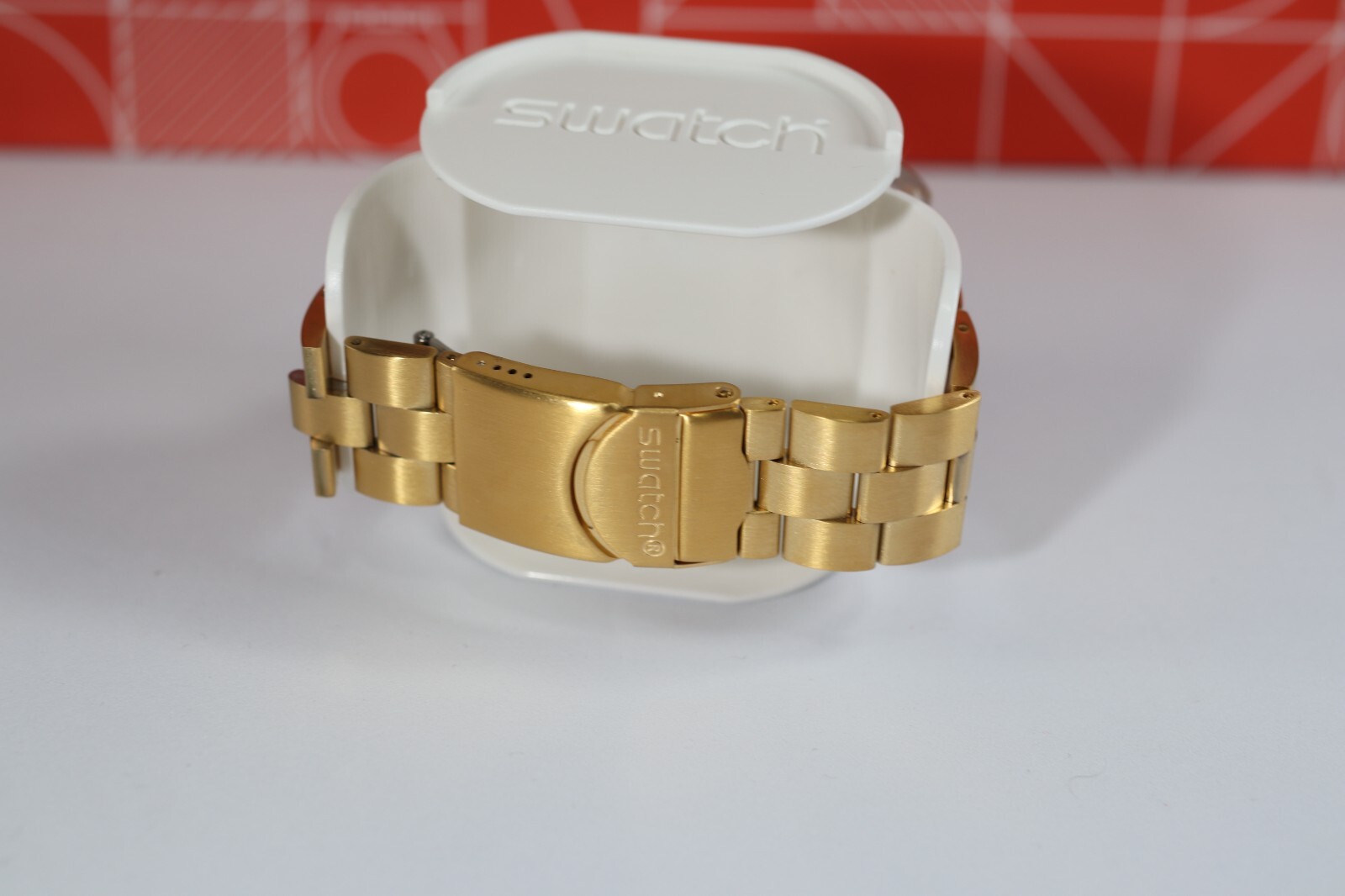 NEW LIMITED SWATCH IRONY FULL BLOODED GOLD CHRONO ALUMINUM 43MM WATCH SVCK4084
