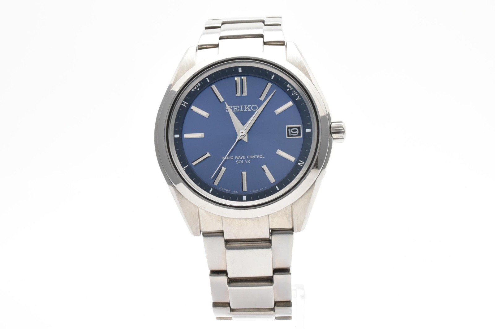 [NEAR MINT] SEIKO BRIGHTZ SAGZ081 7B24-0BH0 Radio Solar Titanium Blue Dial Men’s