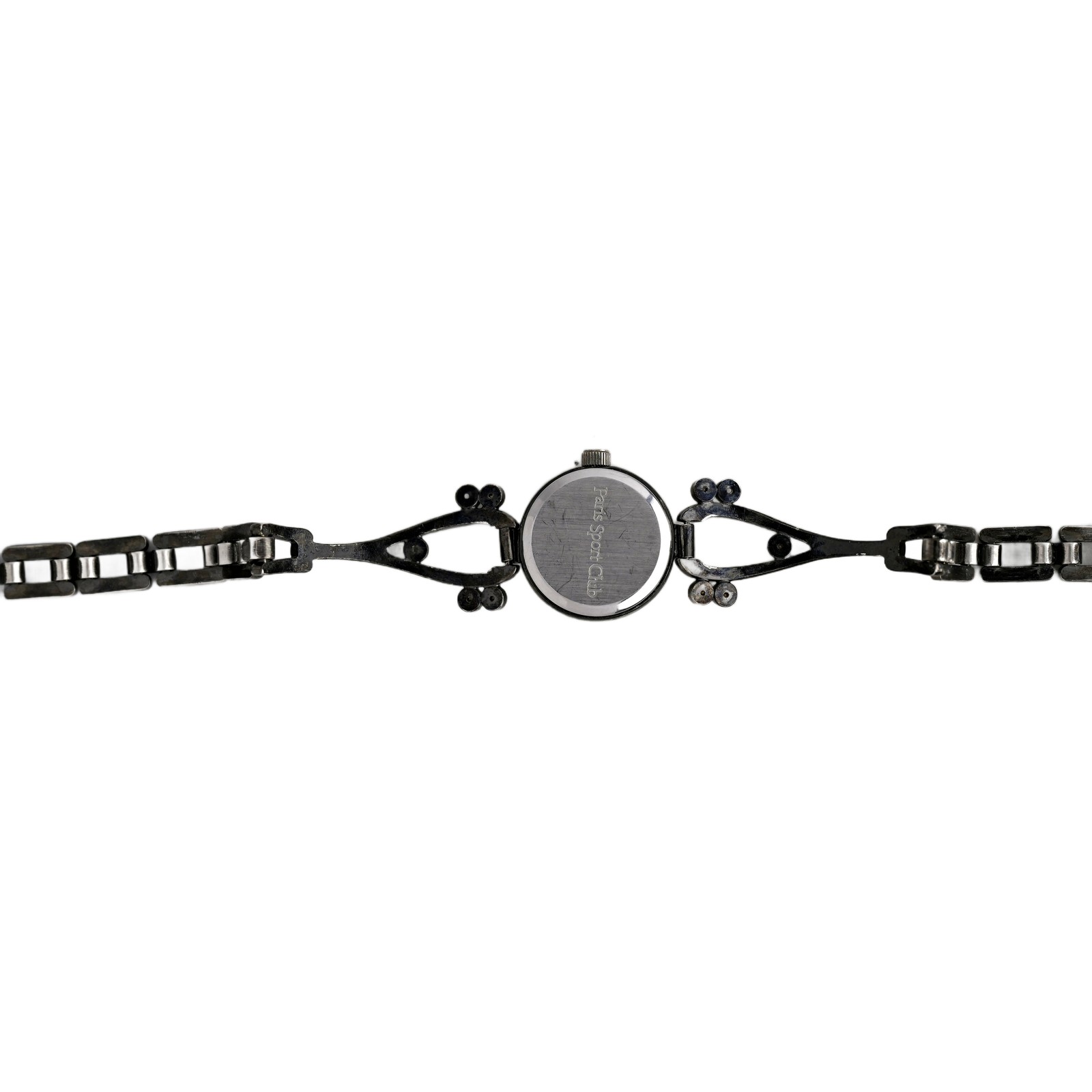 Paris Sport Club Ladies Silver Watch Crystal Bracelet Gray Dial Decorative Links