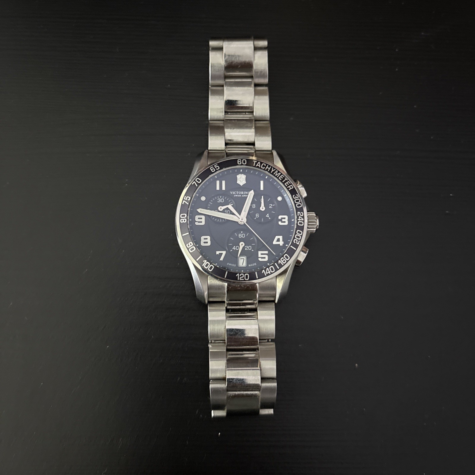 Victorinox Chrono Classic Blue Dial Stainless Men’s Watch 241497 Chronograph