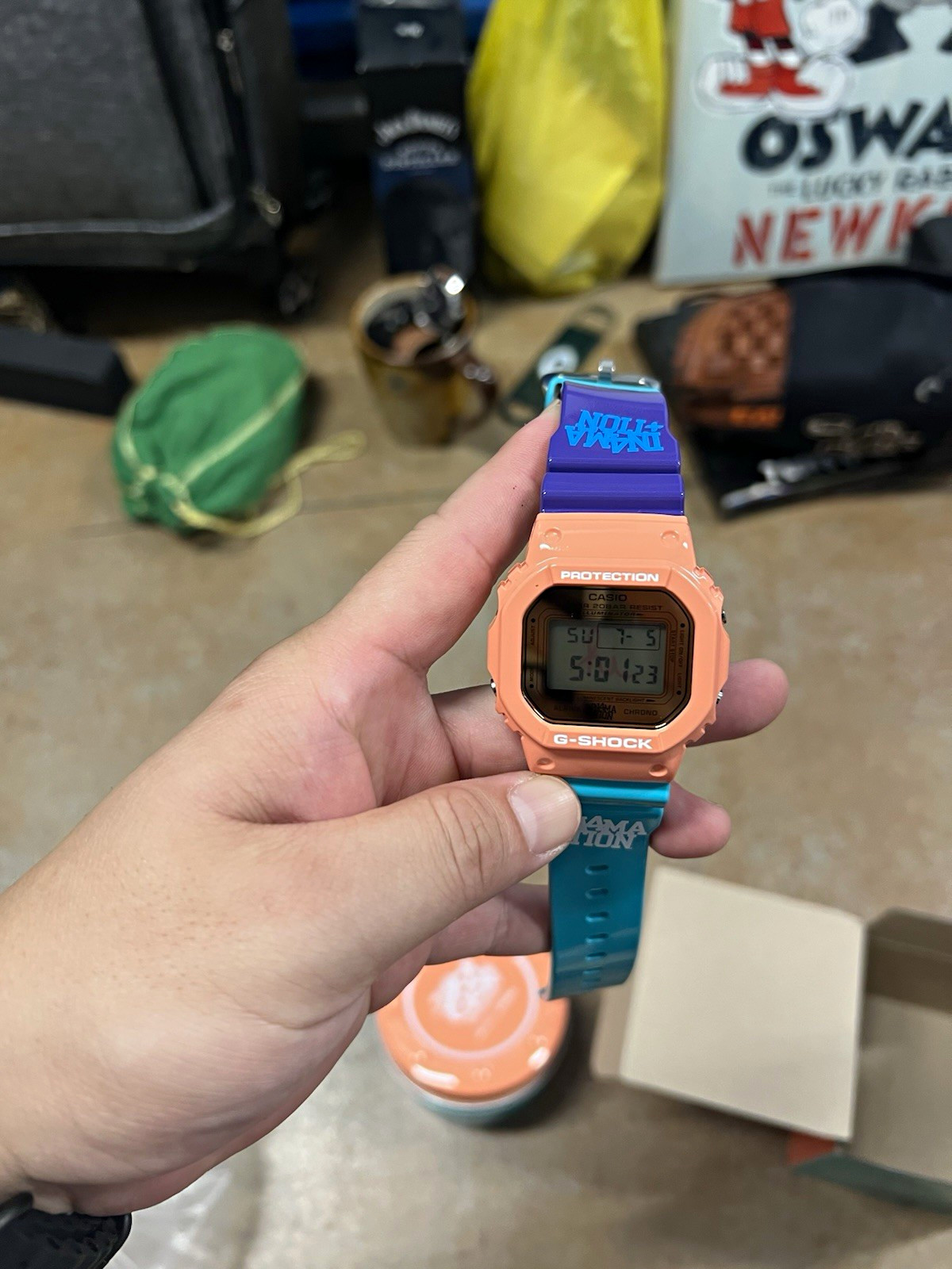 G-SHOCK In4mation Digital Square Watch Shock-Resist 200m Orange Blue