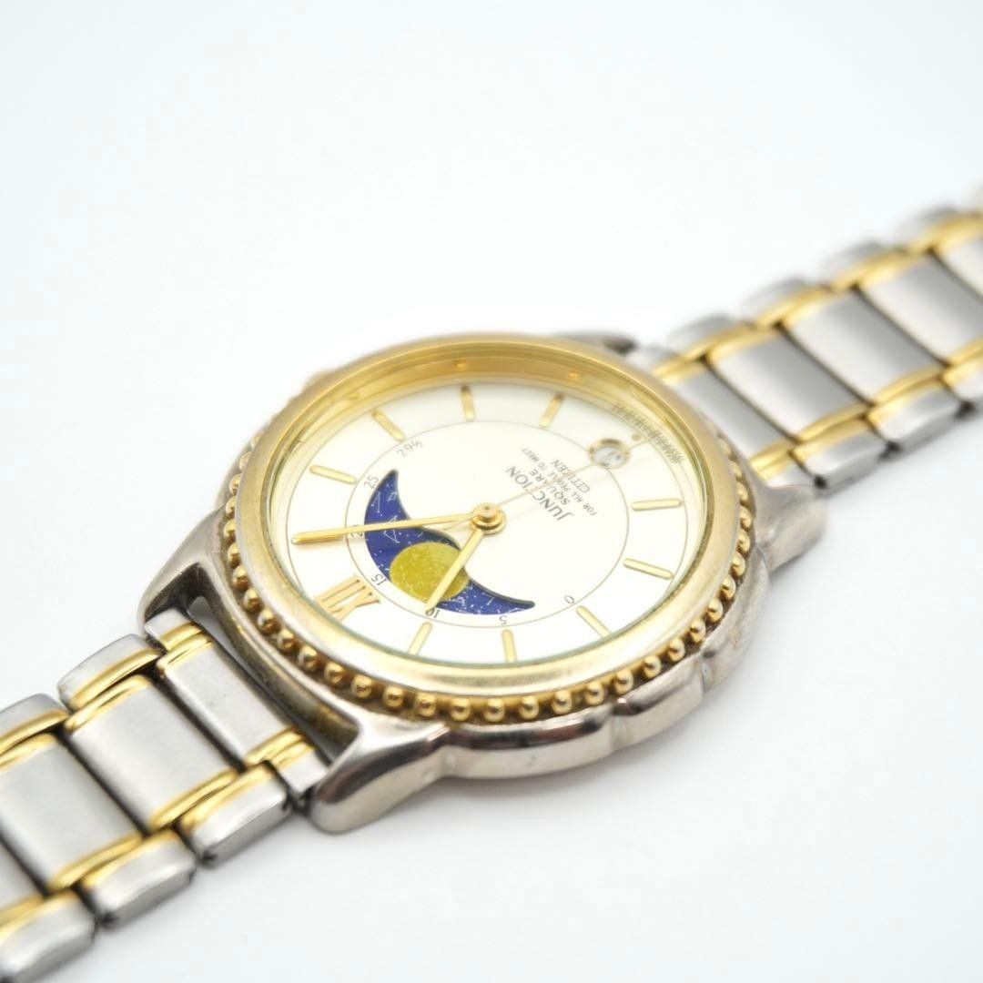 Citizen Junction 6185-K04891 Moon Phase Quartz Mens Square Watch Japan