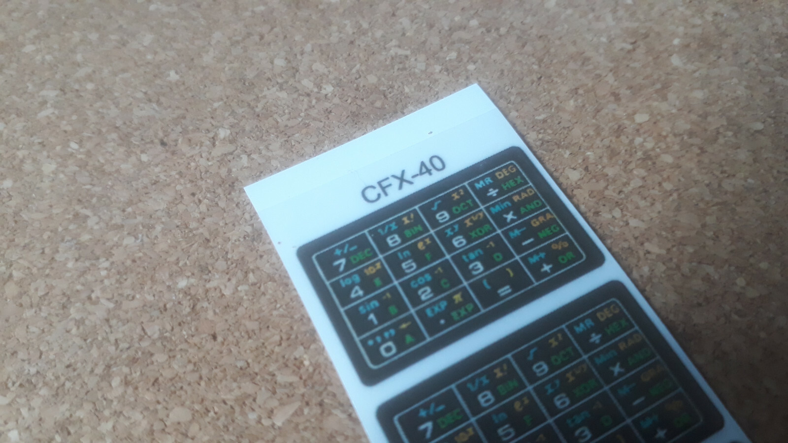 1x DECAL for CFX-40 black border GLOSS Casio 463 Scientific laminated polyester