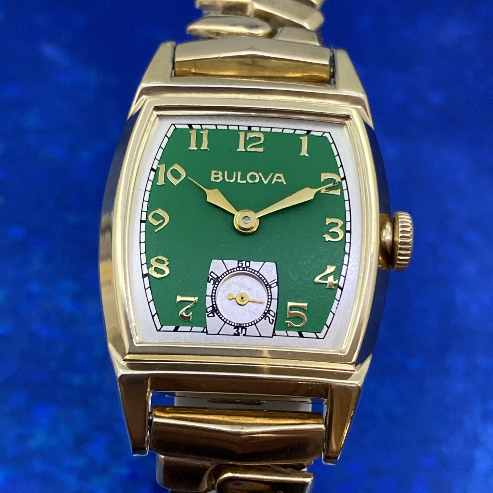 1940’s Vintage Man’s BULOVA Stunning Green Dial Fully Serviced & 1 Year WARRANTY