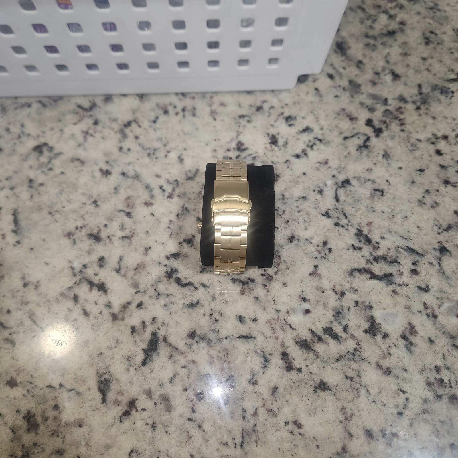 Nixon Time Teller Black Dial Black Case Gold Tone SS Bracelet Quartz Watch