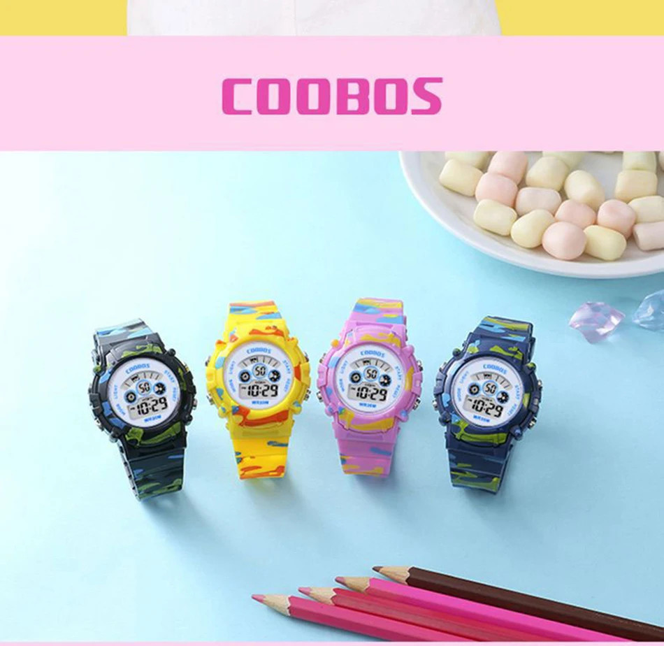 Kids Digital Sport Watch LED Waterproof Luminous Multifunction Wristwatch