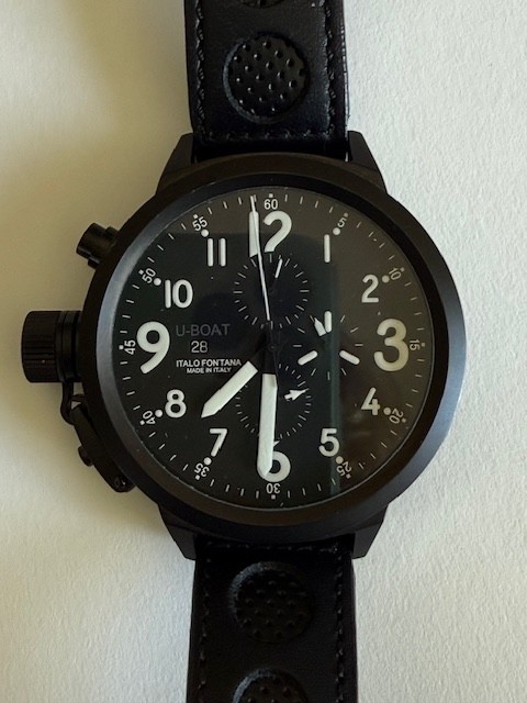 U-BOAT Flight Deck 100m Black Automatic Dial Leather Strap – U7750