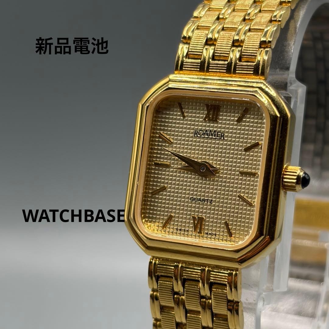 ROAMER Ladies Quartz Wristwatch Square Gold Swiss