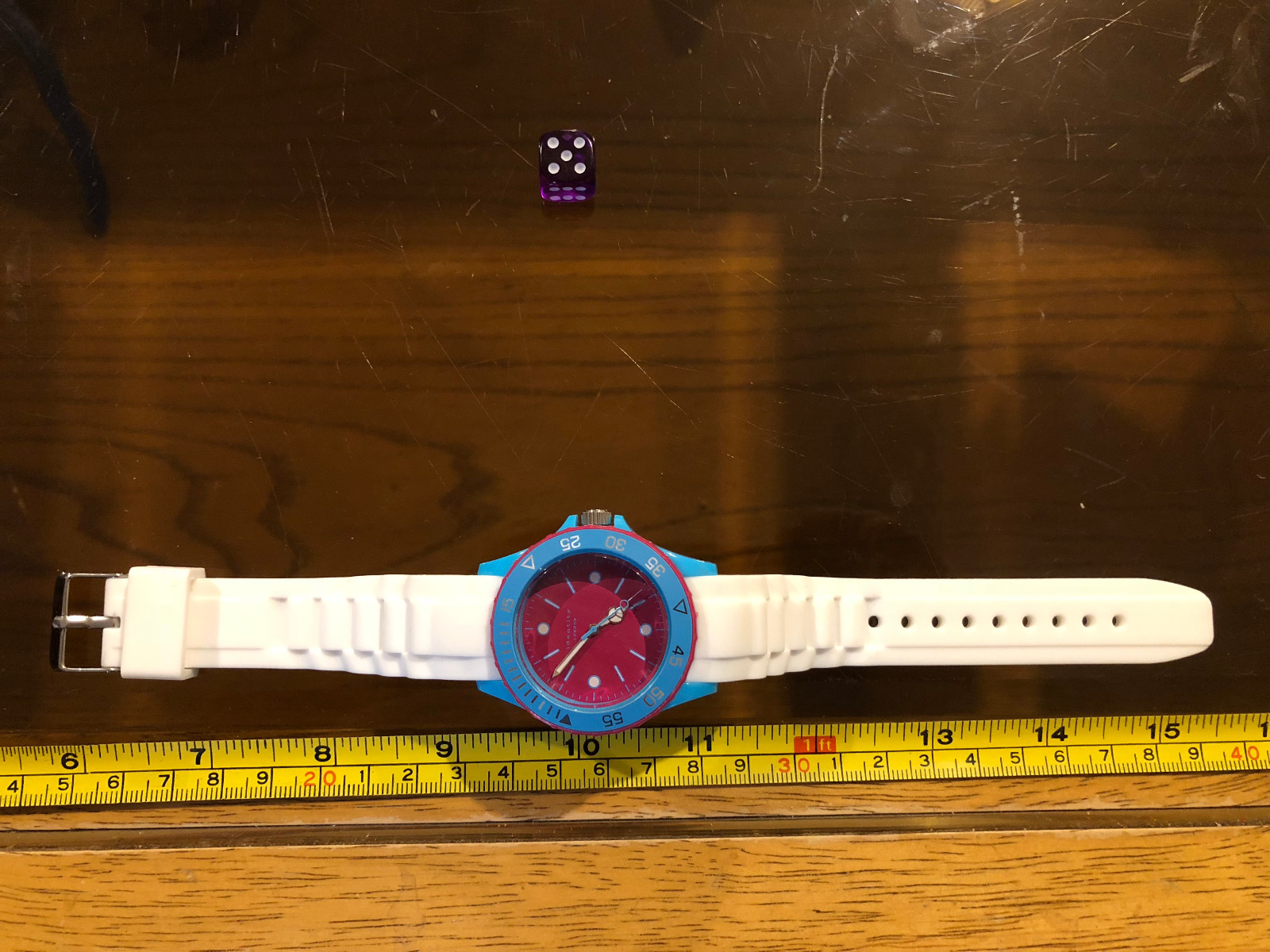 Watch Wristwatch Identity London White Purple Blue New Needs Battery
