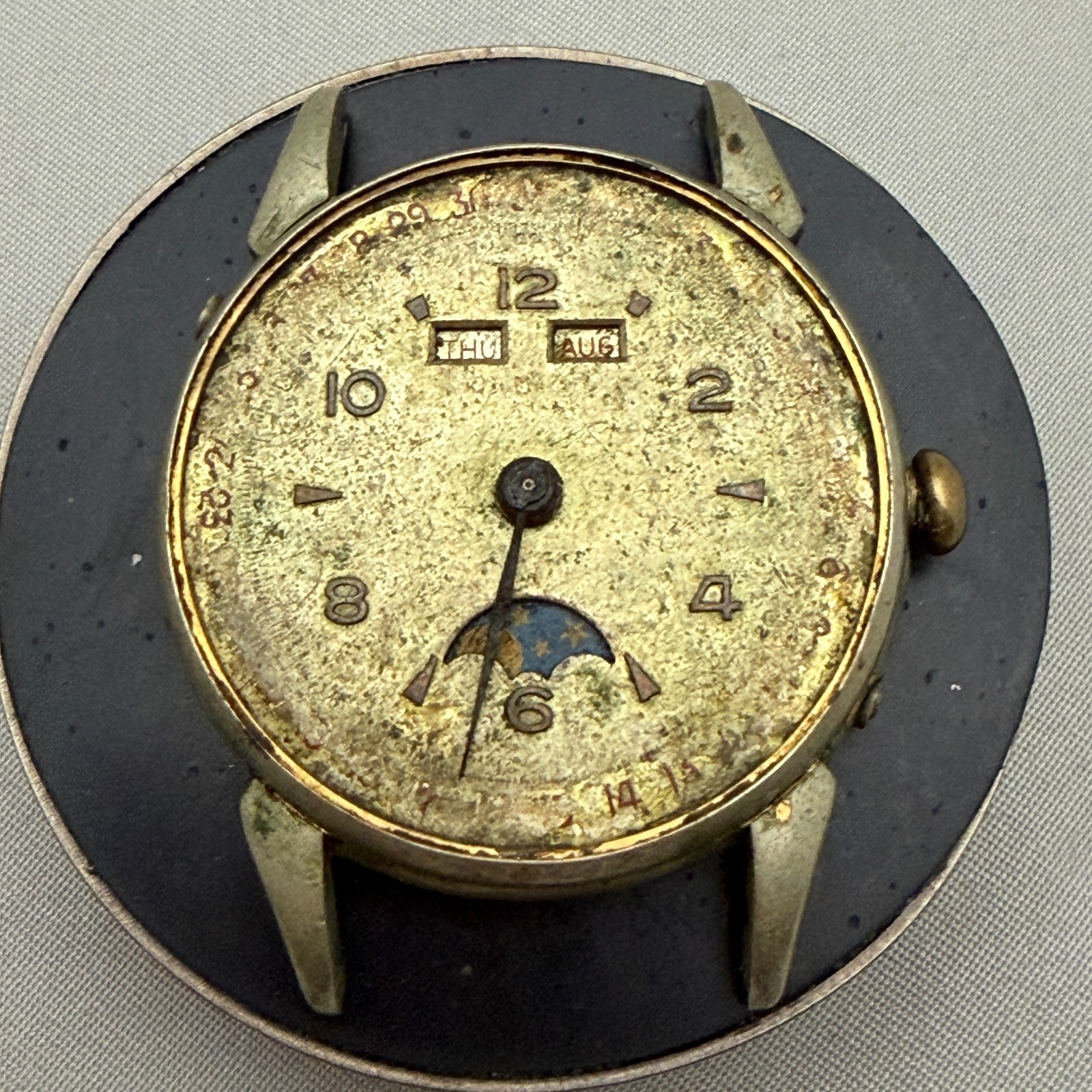 Vintage Swiss Orator Lunodat Triple Calendar Moon phase Ref 302 VZ Valjoux 90