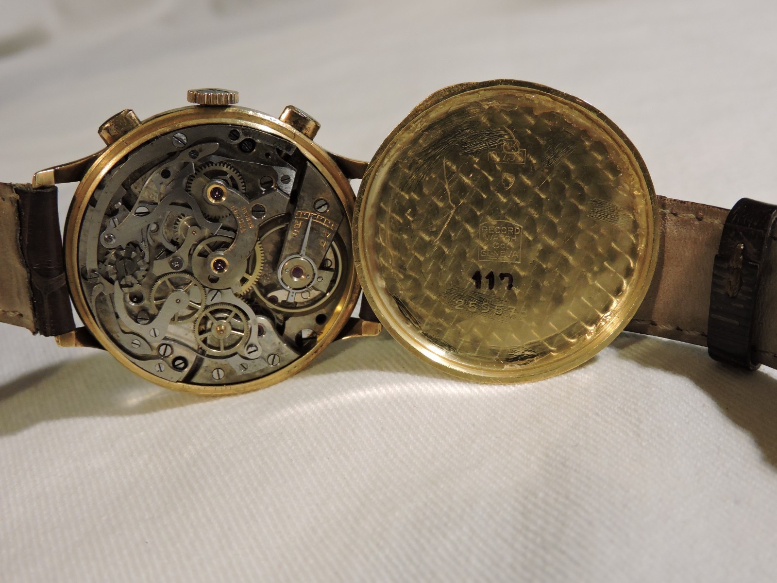 Vtg 18K Gold Record Geneve Longines Venus 175 TIMEGRAPHER Tachy Telemeter 1940’s