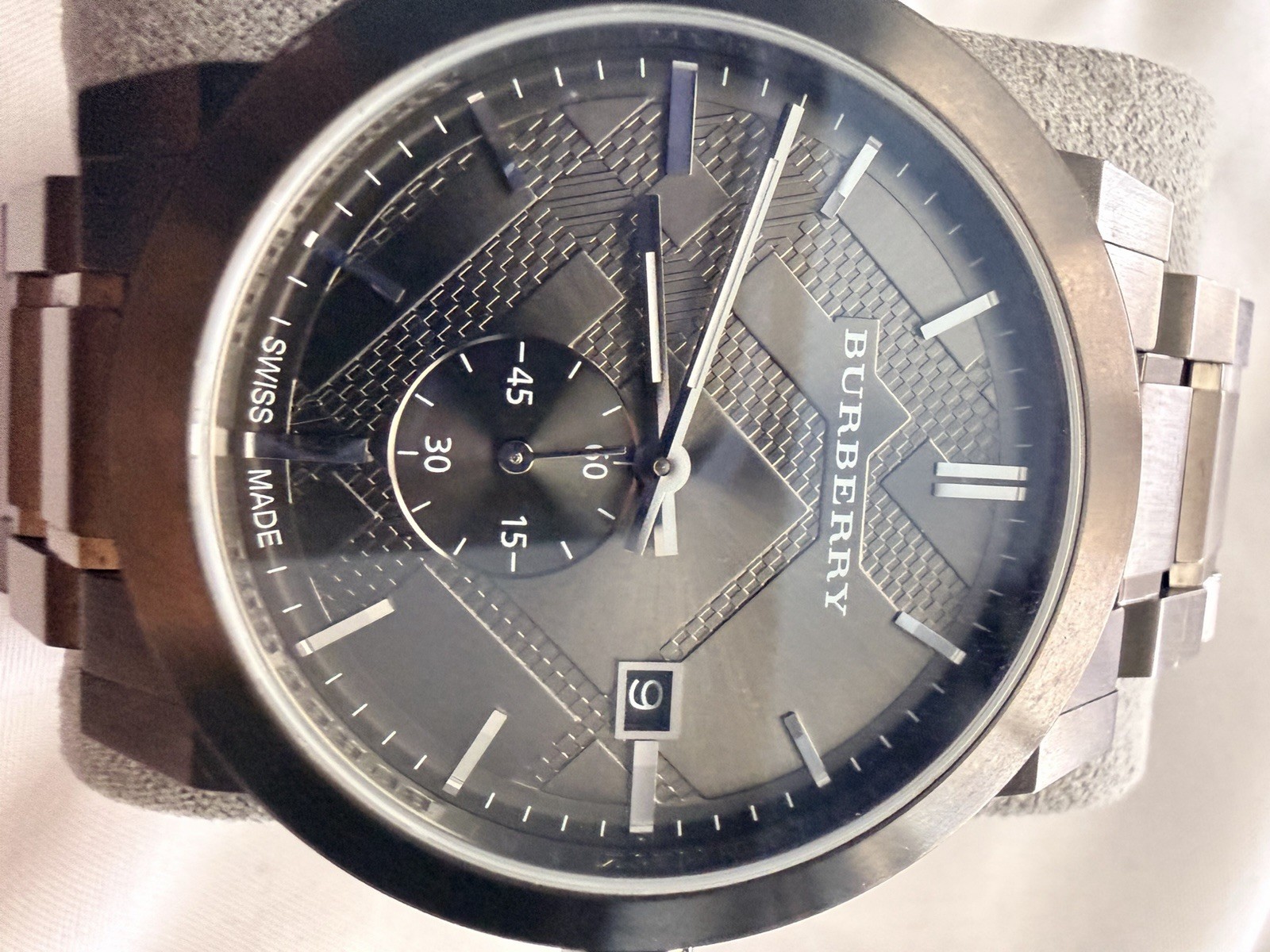Burberry Men’s the City Gunmetal Stainless Steel Dial Watch BU9902 Retail $795