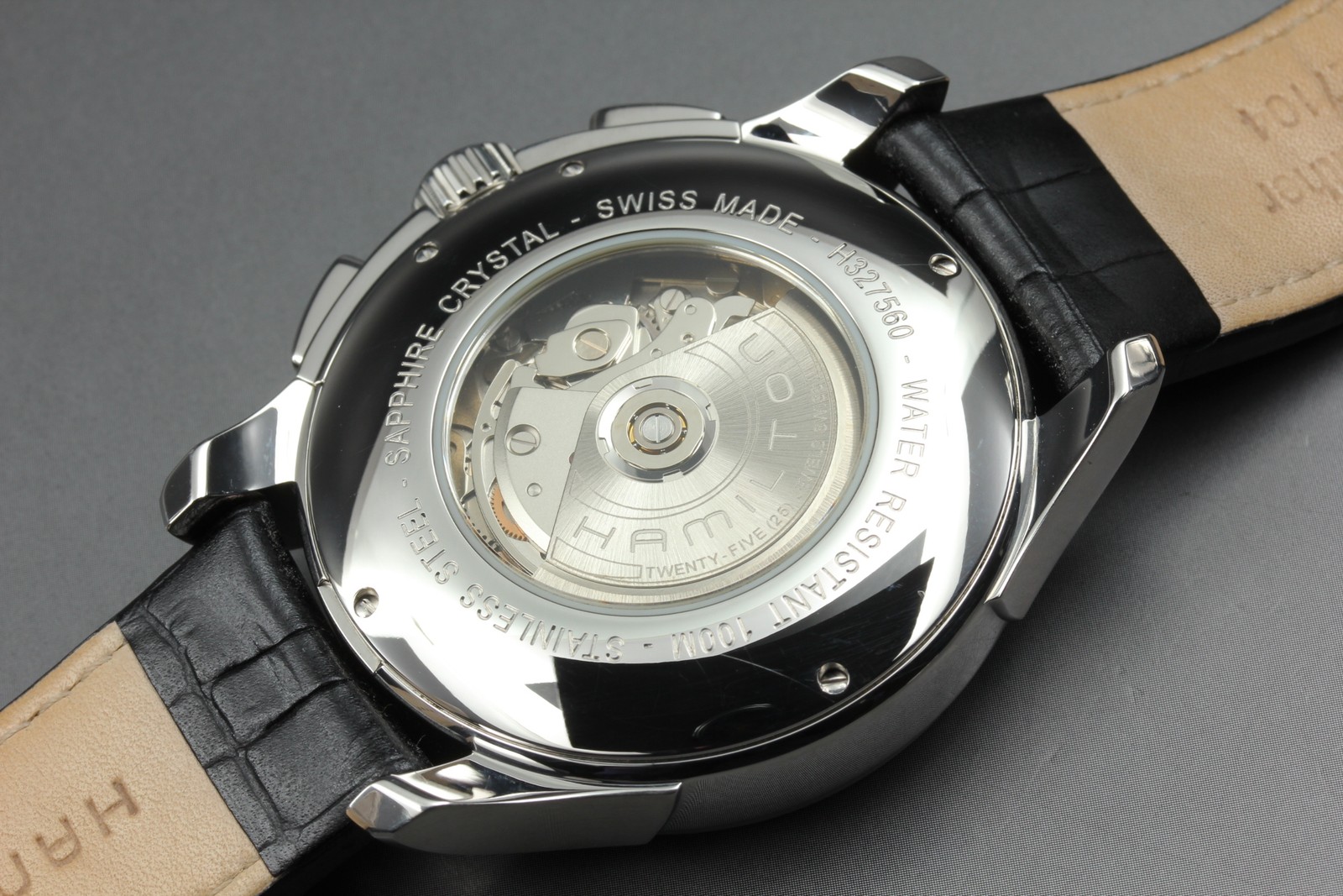 HAMILTON Jazzmaster Open Secret Chronograph AT H327560 Men’s Watch [ Band Wear ]