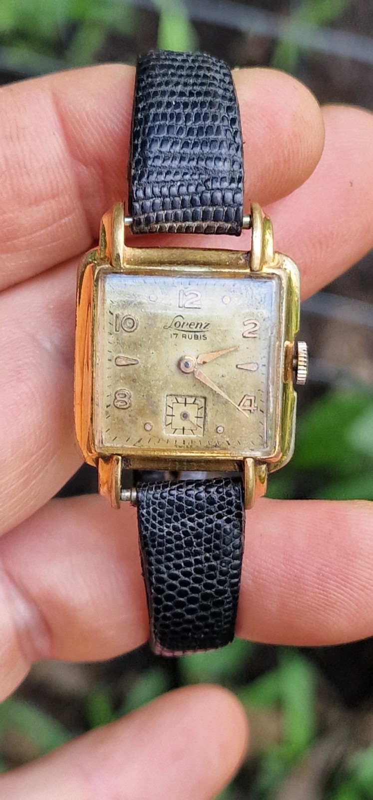 Vintage Lorenz 17 Rubis Swiss Mechanical Art Deco Gold Plated Wristwatch