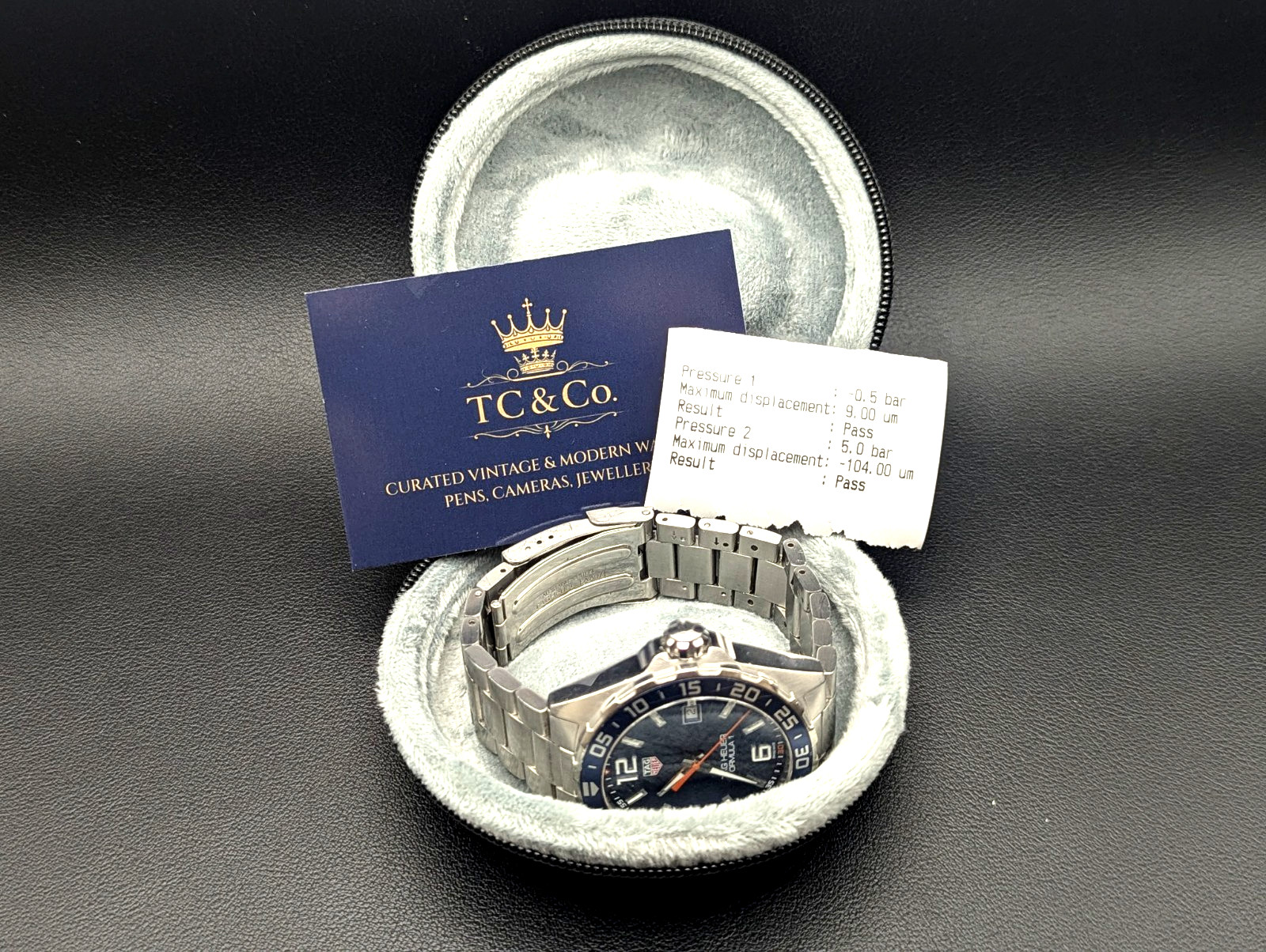 TAG Heuer Formula 1 WAZ1010 Blue Orange 43mm 200m Quartz 18cm Bracelet Tested