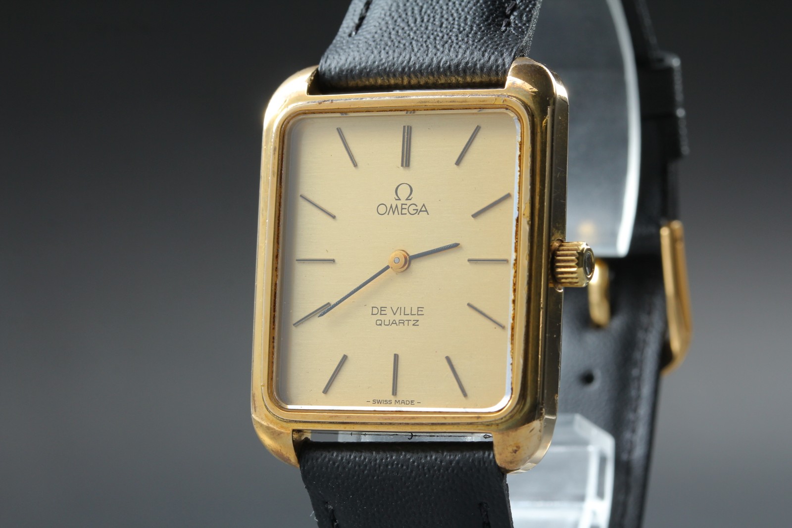 1978 OMEGA De Ville Cal.1330 Quartz Push Gold Tank 29mm Mens Vintage [Exc+5]