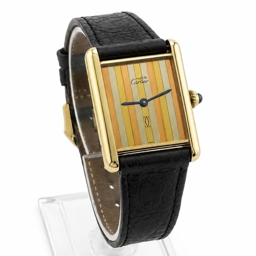 CARTIER MUST DE TANK TRINITY DIAL MEN’S WATCH 23MM MANUAL WIND 925