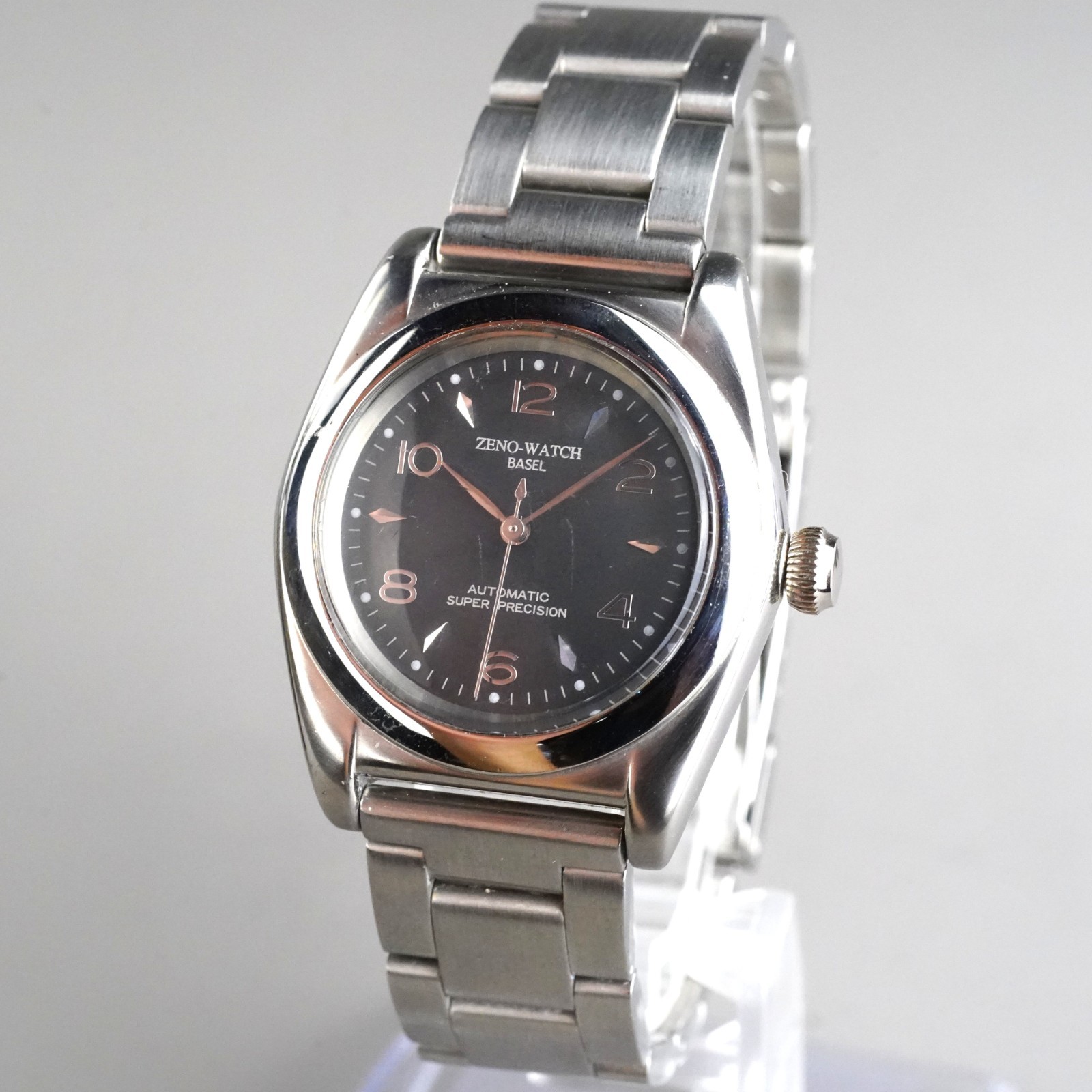 ZENO-WATCH Automatic Super Precisio Vintage ZNB-001 Men’s Wristwatch Silver 33mm