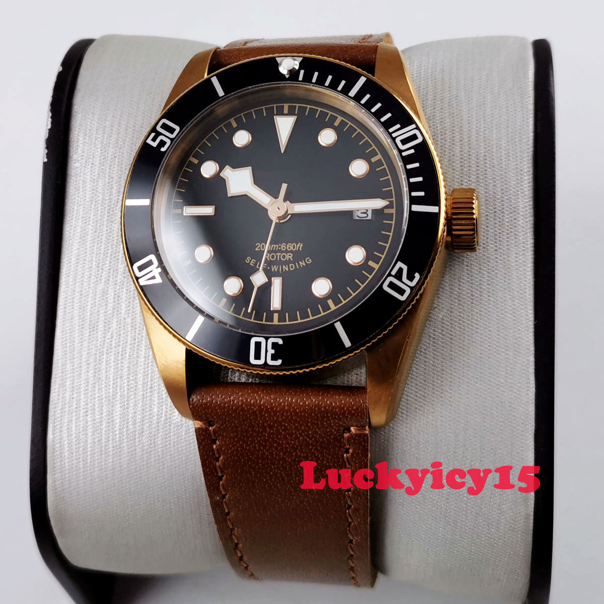 41mm Corgeut Automatic men’s watch Miyota NH35A movement Bronze coated case DATE