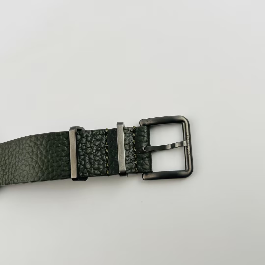 Bulova Hack 98A255 Black Dial Green Leather Strap Automatic Men’s Watch 38 mm
