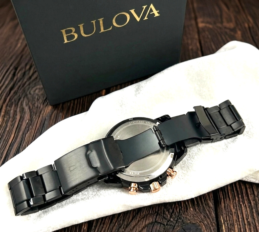 Bulova Marine Star Series C Black Dial Men New 98B302 Chronograph Watch 45MM
