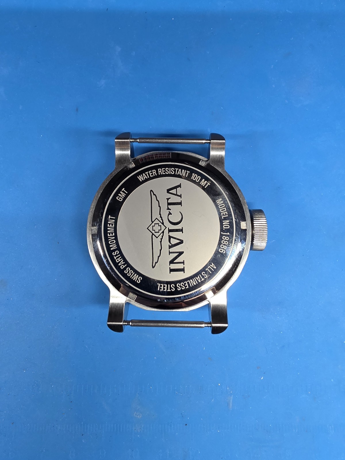 Invicta Aviator GMT Quartz Watch 52mm SS Leather Strap 18886 Pre-owned