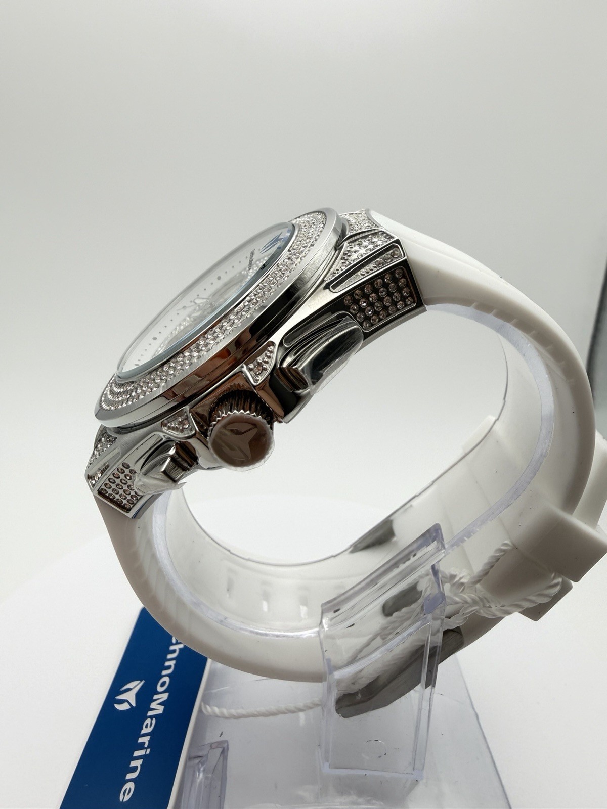 TechnoMarine Cruise Diva Pave Unisex Watch w/ MOP Dial – 45mm, White TM-125031