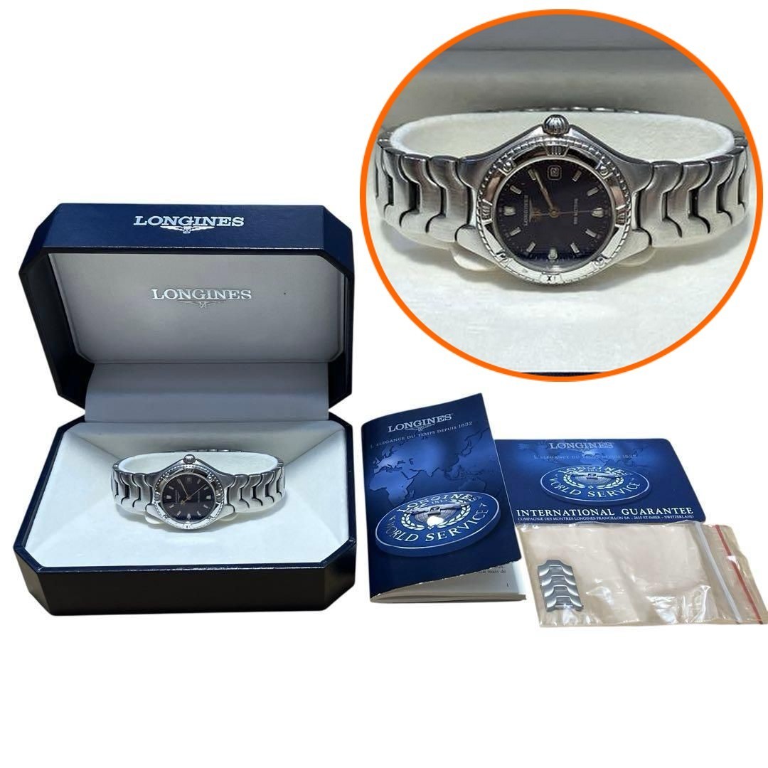 [Box Papers Links Full Set NM] Longines Conquest L3.112.4 Navy Blue Ladies Watch