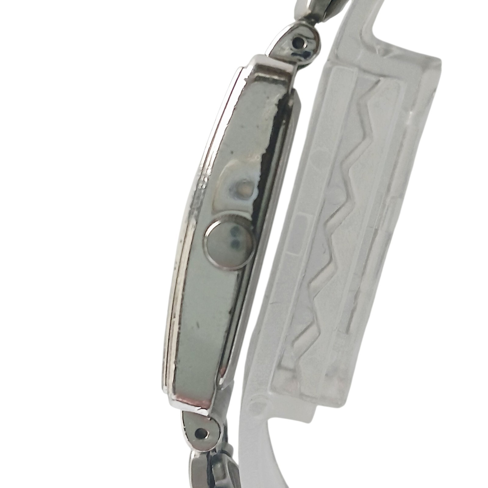 Agnes b. Paris Colorful Numeric Watch Seiko V401 Rectangle Silver Y2K 00 Japan