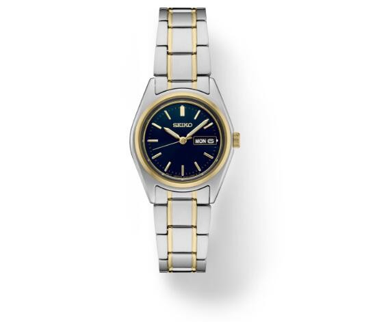Seiko ESSENTIALS SUR436 blue sunray dial, sleek gold stick markers