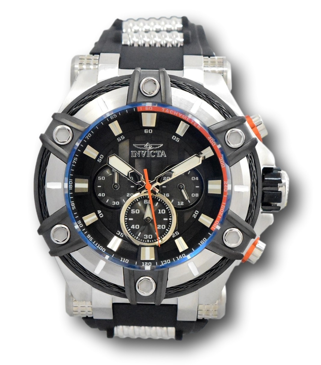 Invicta Bolt Cable Men’s 52mm Black and Silver Chronograph Watch 35547