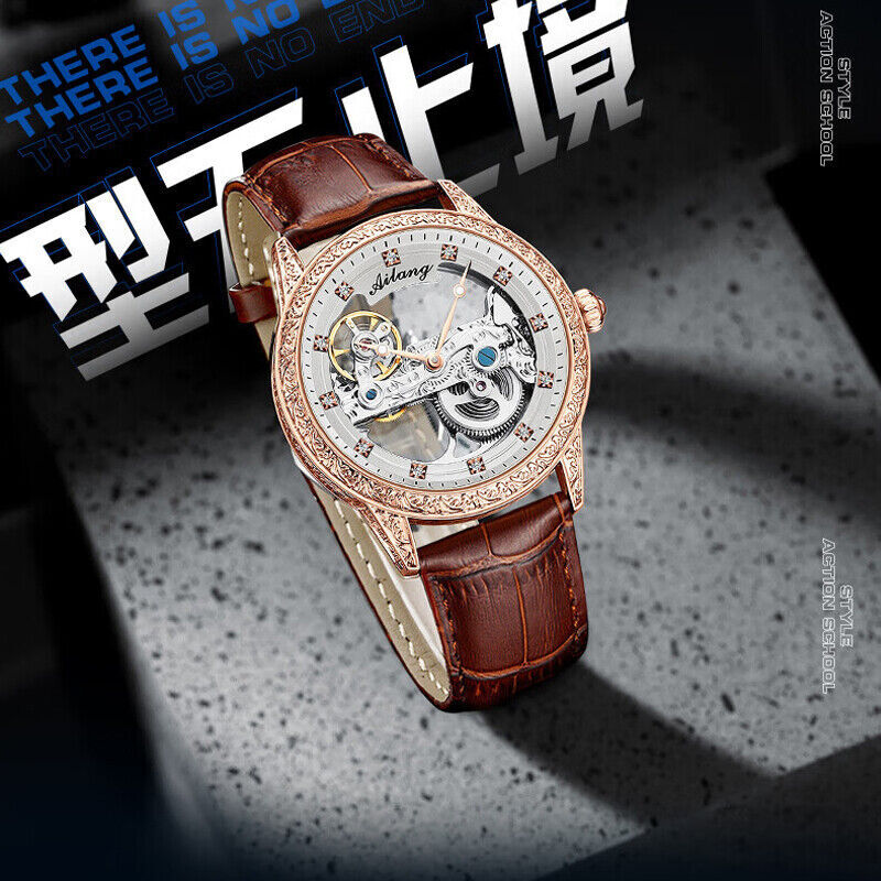 AILANG Brand Men’s Watch Hollow Automatic Mechanical Wristwatches Waterproof New