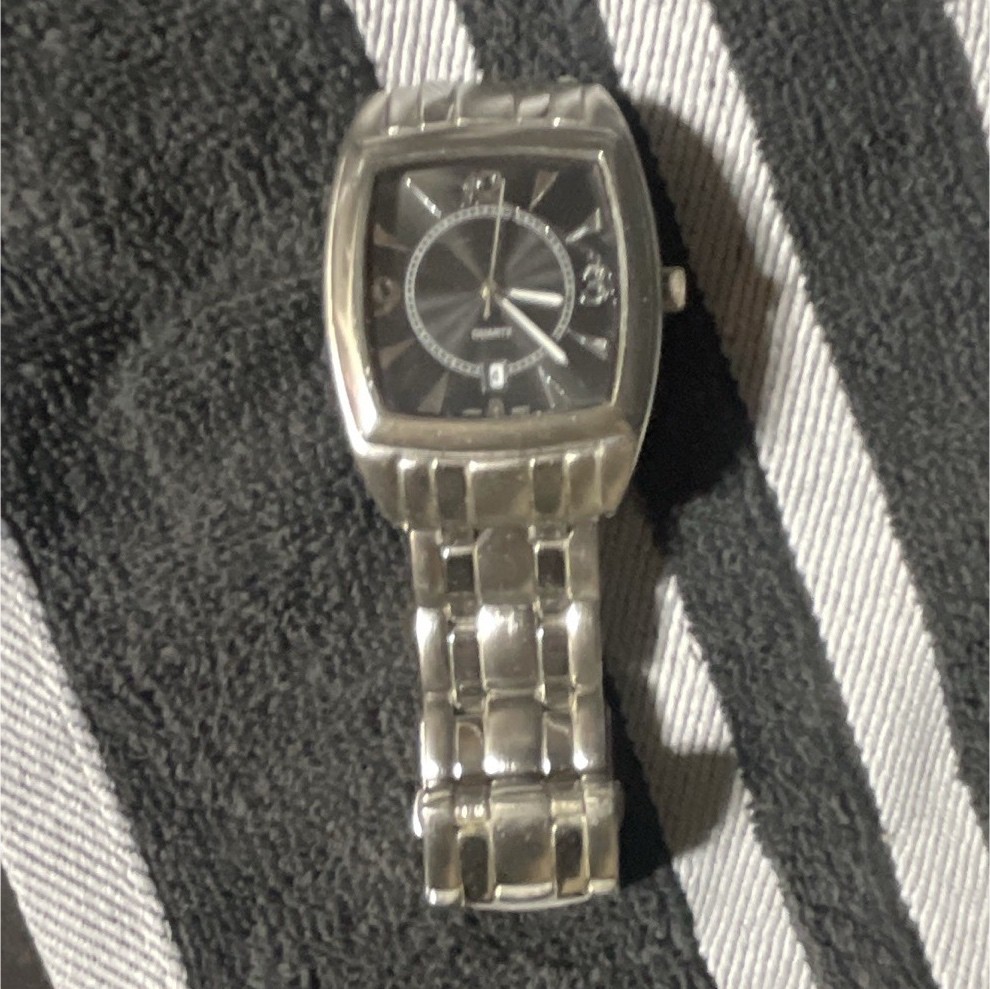 Women’s Analog Dress Watch Black Dial Stick Indexes Silver Rectangle Bracelet