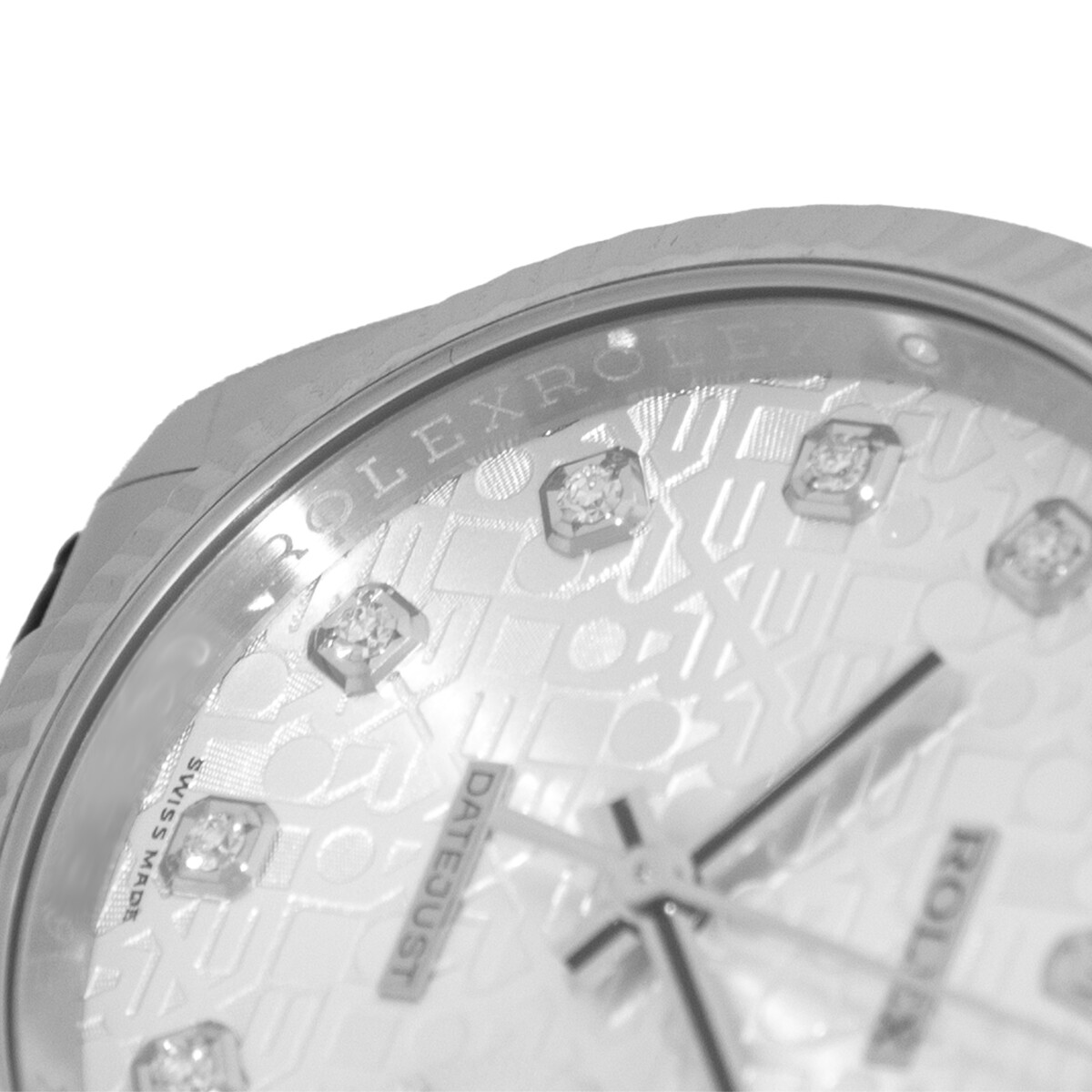 ROLEX 18K White Gold 36mm Datejust Factory Diamond Warranty Box