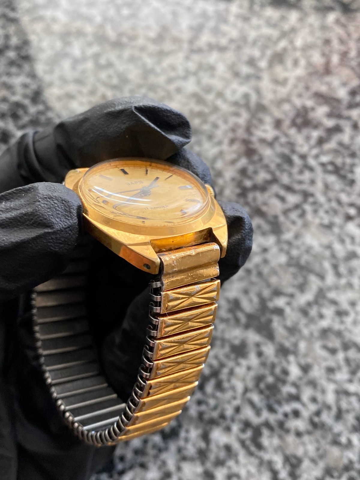 Vintage Zaria zarja Watch Original Soviet mechanical Wristwach Gold Platet Au-10