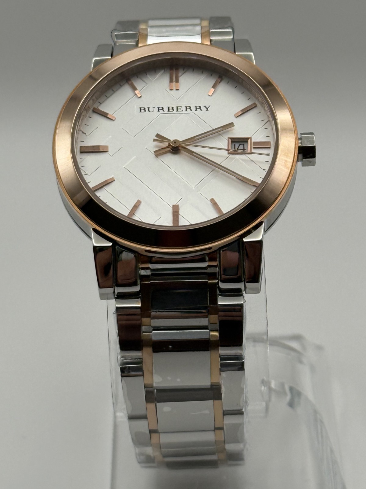 Burberry Silver Dial Two-Tone Stainless Steel Unisex Watch 38mm. BU9006