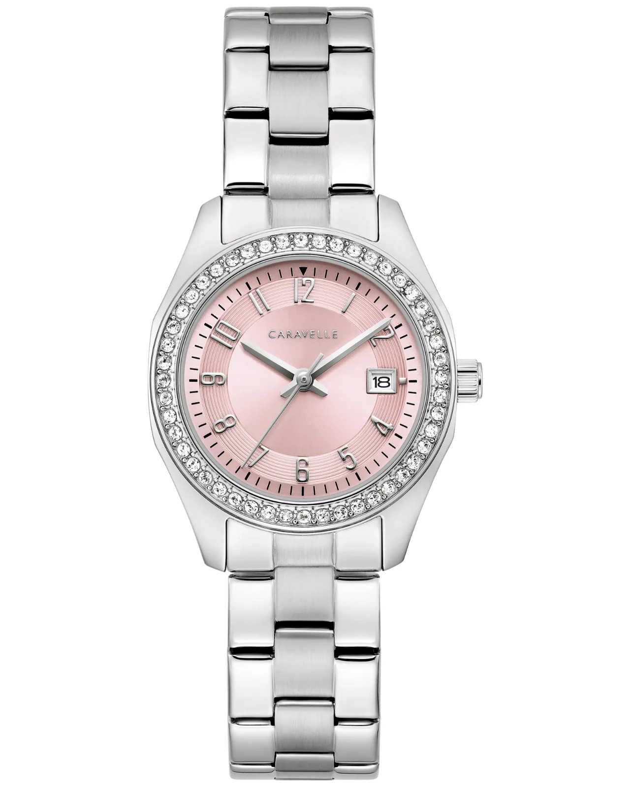 Caravelle By Bulova Womens Silver Tone Stainless Steel Bracelet 43M123