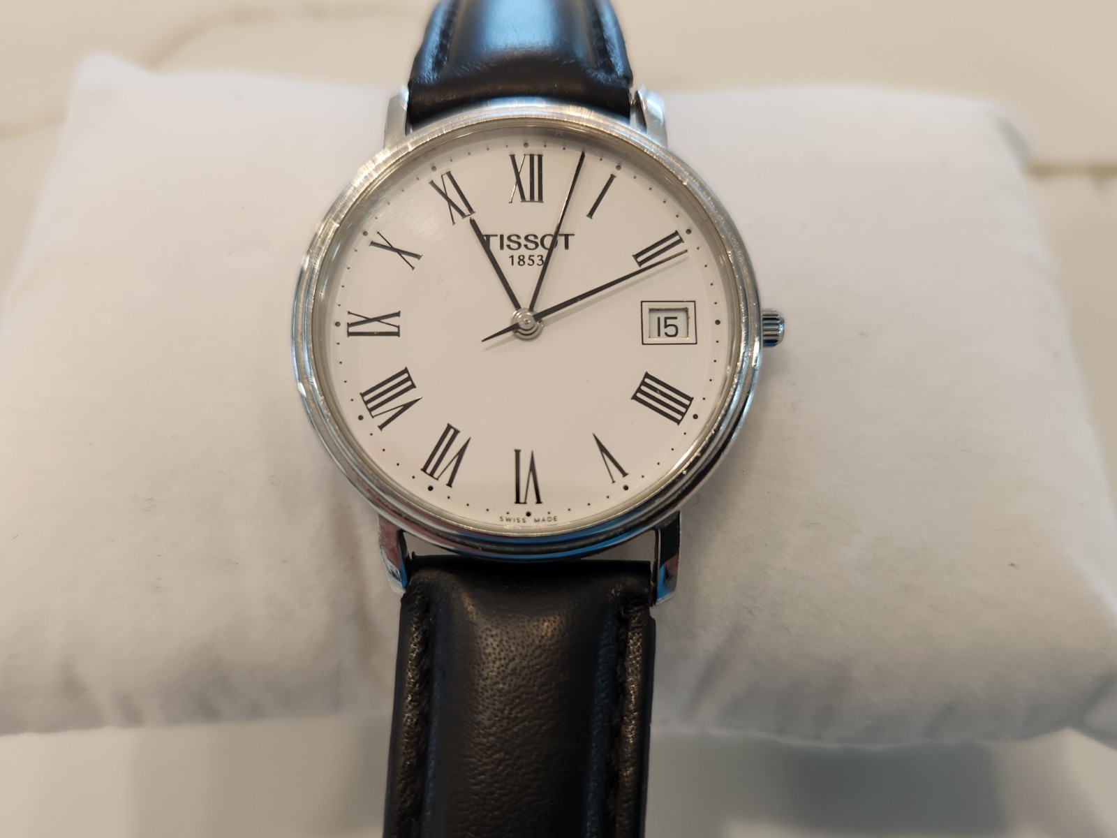 Tissot White Men’s Watch with Black Leather Strap – T870/970 + Bonus Strap