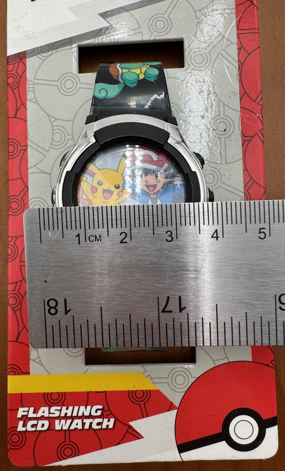 Pokemon Watch Boys 32mm Flashing LCD Multicolor Dial Black Strap Digital Quartz